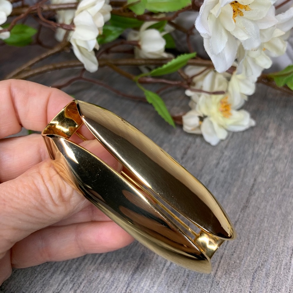 Hand signed 14k gold overlay 925 Modern Brooch